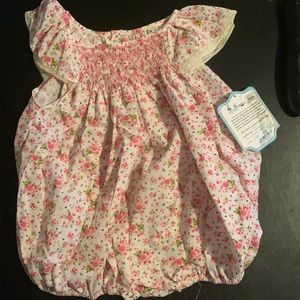 24 month floral smock onesie.
